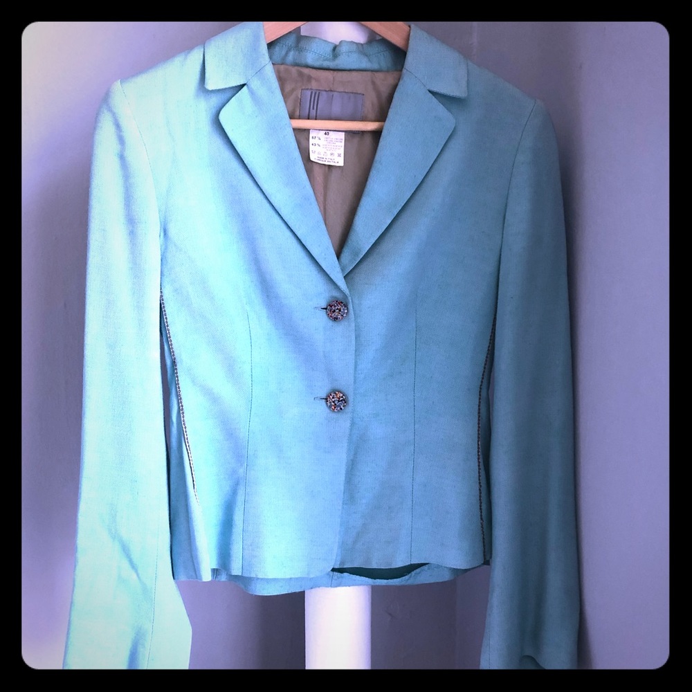 Missoni Linen Blazer - Aqua
